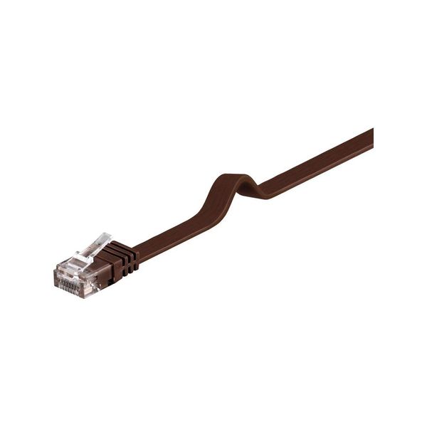 Goobay 95898 CAT 6 Flat-Patch Cable, U/UTP, Dark Brown, 7 m Length