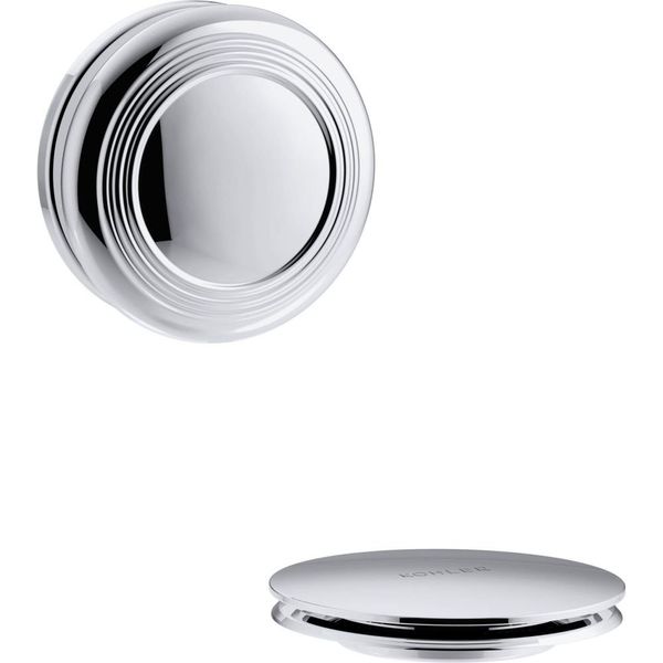 Kohler K-T37396-CP Cable Bath Drain Trim w/Traditional Push Button Handle Chrome