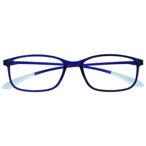 Opulize Ice Super Lightweight Reading Glasses Crystal Blue Womens Mens Spring Hinges R61-3 +3.50