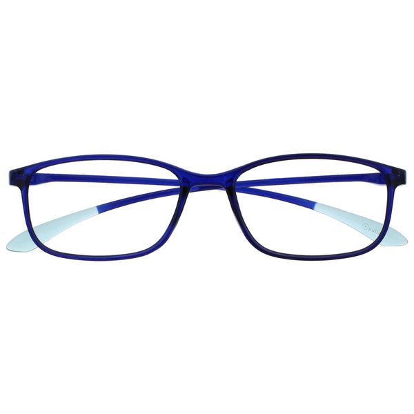 Opulize Ice Super Lightweight Reading Glasses Crystal Blue Womens Mens Spring Hinges R61-3 +3.50