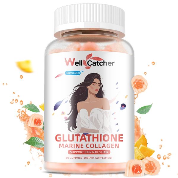 Glutathione Gummies for Skin Whitening - Glutathione 1000mg Supplement with Collagen Glow Gummies Sugar-Free Antioxidant Support for Women Skin Care Anti-Aging Immunity Pineapple Flavor 60ct