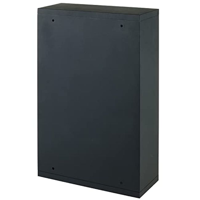  MyGift Wall Mounted Black Metal Medicine Cabinet with