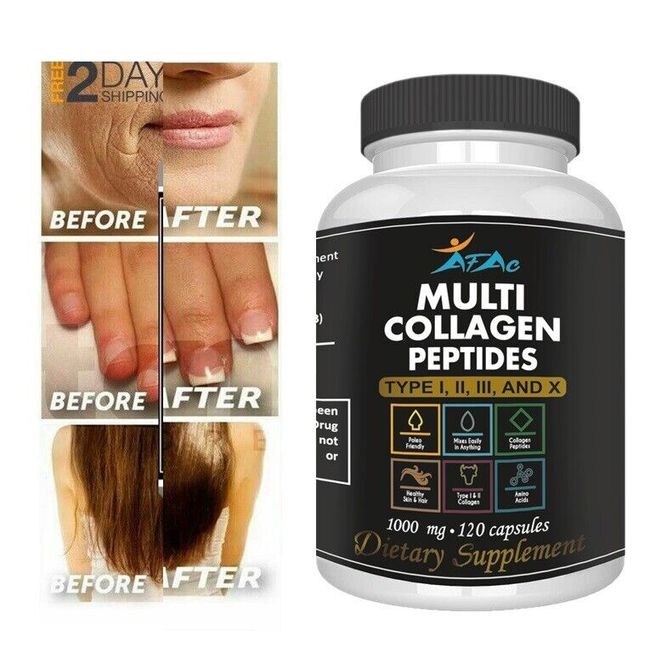 COLLAGEN peptides HYDROLYZED Hair Skin Nail joint support powder capsule