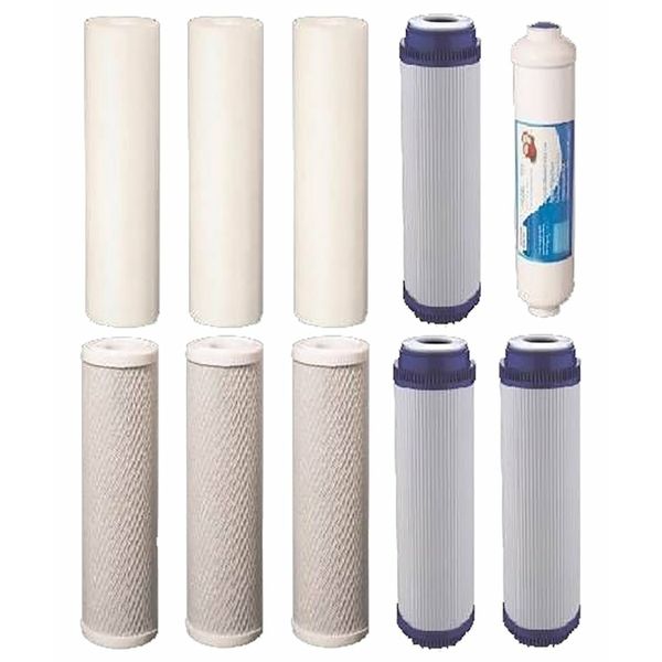 10 pc Reverse Osmosis Replacement Filter Set RO Water Purifier Cartridges