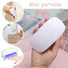 MUEEAD 2 Portable Nail Art Lamps with 2 USB Cables, Mini Gel Nail Curing Lamp, Foldable Nail Dryer, Mouse Phototherapy Lamp for DIY Nail Salon (Pink, White)