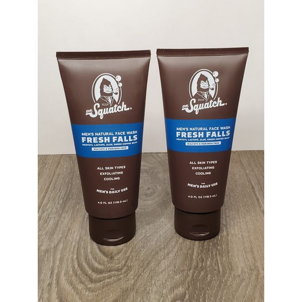 2 Pack Dr. Squatch Men's Face Wash Fresh Falls 4.0 FL OZ New