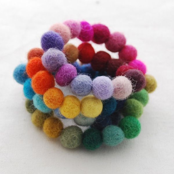 100% Wool Felt Balls - 60 Assorted Felt Balls - 1cm - 60 Colours