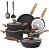 Induction Pots and Pans Set Non Stick, 12 Piece Nonstick Kitchen Cookware Sets, 