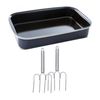 BK Cookware Fortalit Roasting Tray 16x9.5" with Stainless Steel Turkey Lifters