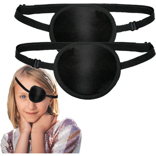 Yeesabella 2 PCS Eye Patch, Comfortable Medical Eye Patch Pirate Eye Patch Medical Eye Patch with Adjustable Buckle for Adults Amblyopia Lazy Eye Patches for Left or Right Eyes