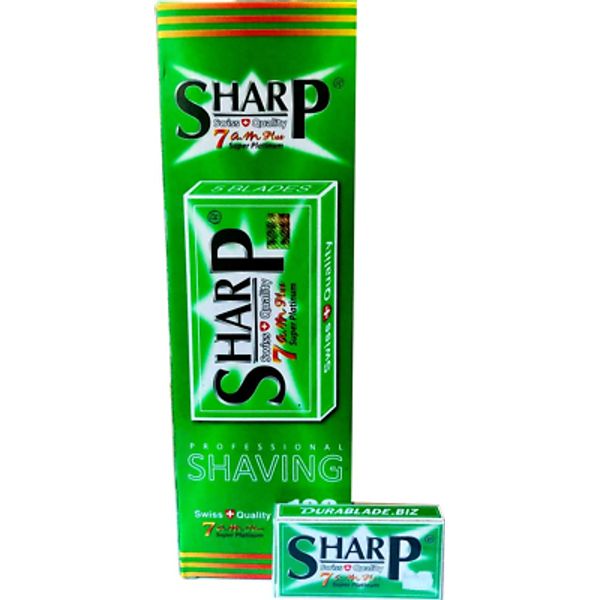 100 Sharp 7AM Super Platinum Double Edge Razor Blades for Safety Razor - Men´S S
