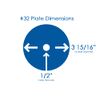 #32 Meat Grinder Plate with Hub 3/16" Hole