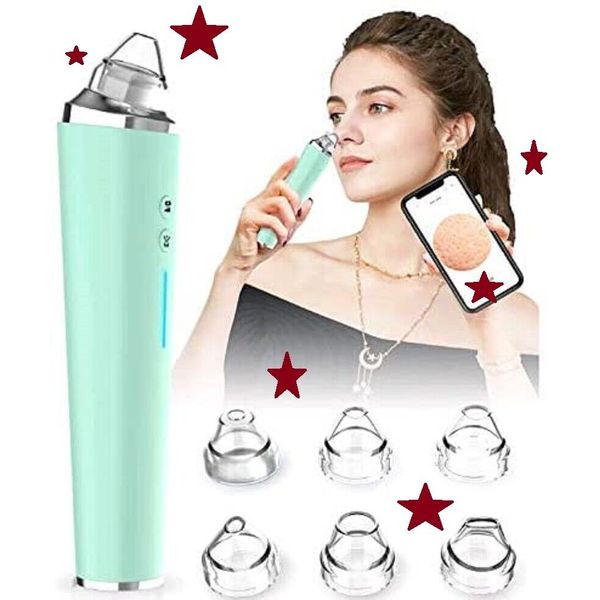 Electric Blackhead Remover Vacuum w/HD Camera 6 Replaceable Tips