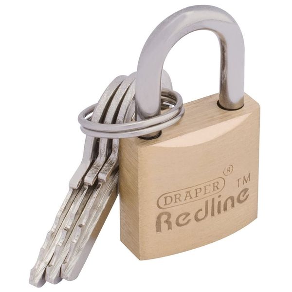 Draper Redline 68019 20 mm Brass Cylinder Padlock