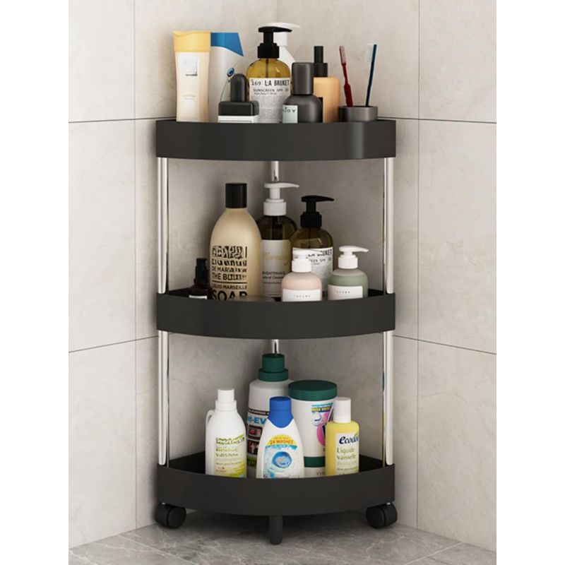 Hufgiud Bathroom Bathroom Rack Corner Rack, Stainless Steel, 3-5 Tiers ...