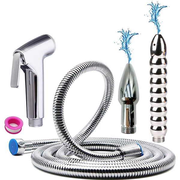 GNEGKLEAN Bathroom Handheld 2M Shower Hose Enema Douche Bidet Cleaning System Kit