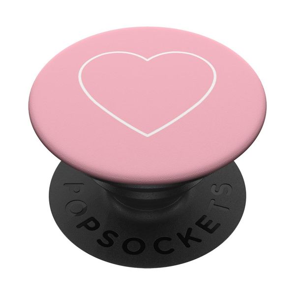 PopSockets White Heart Pink PopSockets PopGrip: Swappable Grip for Phones & Tablets