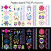HOWAF 20 Sheet Neon Temporary Tattoos, Neon Tattoos Glow In The Dark Tattoos UV Tattoos Neon Waterproof Tattoo Stickers Fake Tattoos Glow In The Dark Tattoos for Kids Adults Women Girls Face Body Art