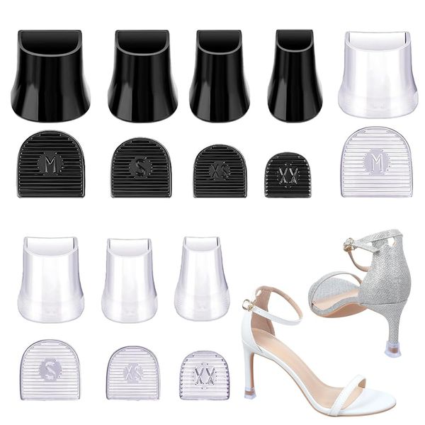 XUKZIMA 8 Pairs High Heel Protectors, Heel Caps Shoes Replacement Tips Pin Non Slip Anti Noise Stiletto Heel Stoppers Covers Silent for Repairing Shoes Grass Wedding Gravel Wetlands Outdoor Events