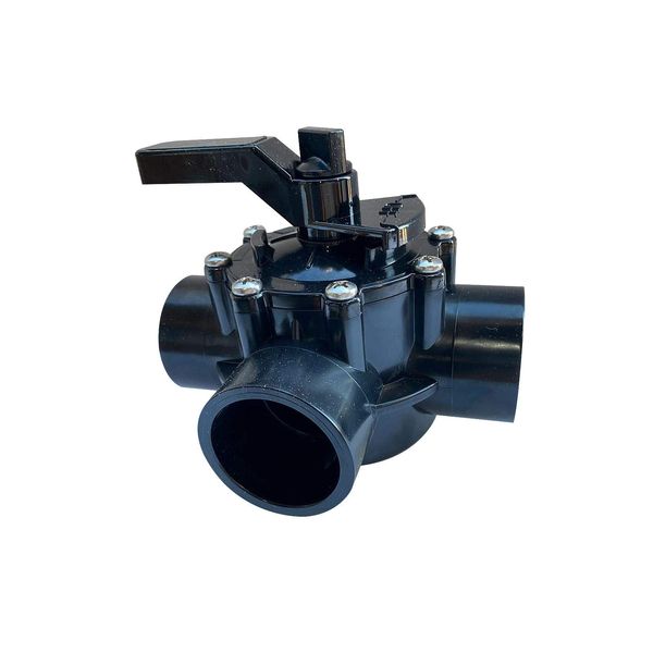 FibroPool Swimming Pool Diverter Valve - 2 Inch - 3 Way - Positive Seal & Non Lube Replacement Valve for Pools and Spas