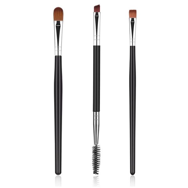 3 Piece Eyebrow Brush Set Angled Eyeshadow Eyeliner Precision Flat Shaper Small Shader for Female Girls