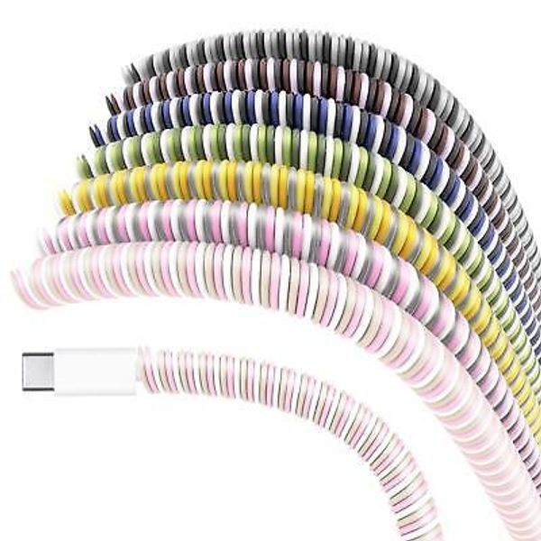 7 Pcs Spiral Cable Protector Headphone Cable Saver Pet Chew Wire Cable Protector