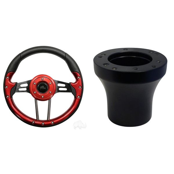 Yamaha Aviator 4 Golf Cart Steering Wheel Kit (Red)