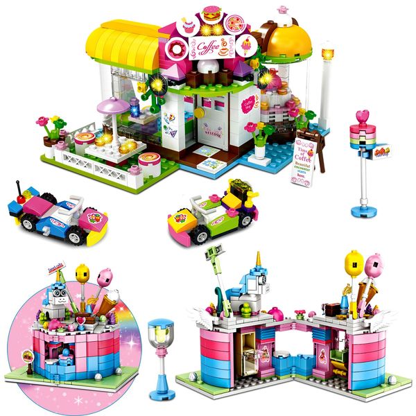 Friends Cafe and Cake Shop Building Kit, 790 Pieces Friends Heartlake City Building Blocks Sets for Girls Age 6-12, Friends Cafe&Cupcake Building Toys for Kids Toddlers Christmas Birthday Gift