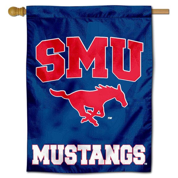 Southern Methodist Mustangs House Flag Banner