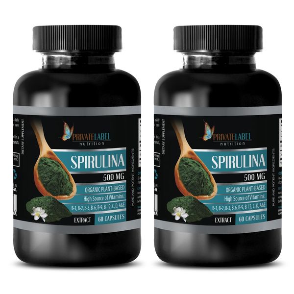 Chlorella Blue Green Algae - PURE SPIRULINA 500mg - Good Source Of Elenium 2B