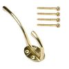 Merriway BH00180 Solid Brass Hat and Coat Hook - Overall Length 130mm