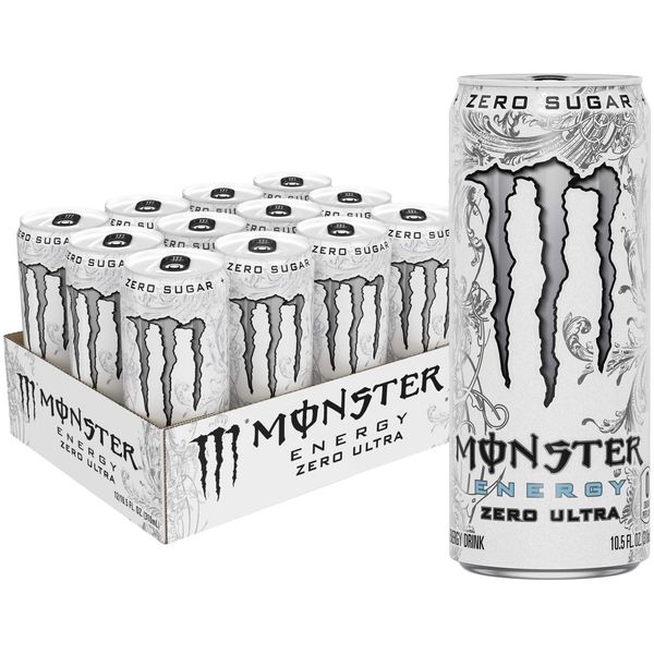 Monster Energy Zero Ultra, Sugar Free Energy Drink, 10.5 Ounce (Pack of 12)