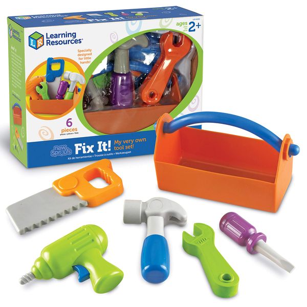 Learning Resources New Sprouts Fix It!, Fine Motor, Pretend Play Toy Tool Set, 6 Piece, Ages 2+