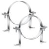 Mineye 2 Pcs 6 Inch B Vent Wall Strap, Round Gas Vent Pipe Strap, B Vent Wall Bracket, Adjustable Wall Strap Pipe Bracket Clamp Pipe Strap, Galvanized Rigid Split Ring Hanger