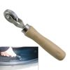 2 Pieces Wooden Handle Patch Tyre Retreading Repair Pinch Roller Hand Tool Set