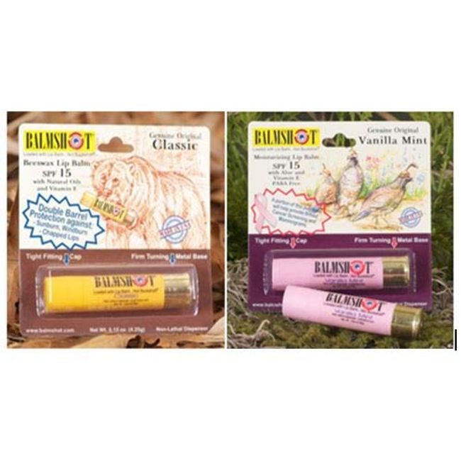 BALMSHOT Lip Balm Two Pack of Classic & Pure Pink