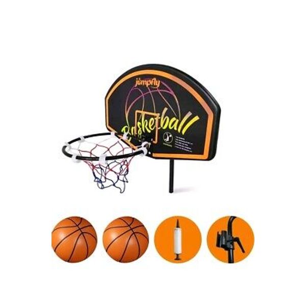 Jumpfly Trampoline Basketball Hoop, Hoop For Trampoline W/accessories