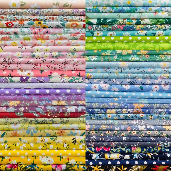 8" x 8" 50 PCS 100% Cotton Fabric Bundles for Quilting Sewing DIY & Quilt Beginners, Quilting Supplies Fabric Squares