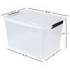 Cand 50 Quart Clear Plastic Box with Wheels, Large Lidded Storage Bins, 4 Packs