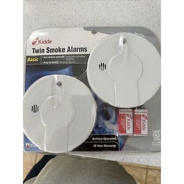 Kidde Twin 2 Pack Smoke Alarms Basic Model 0915D-018 Smoke Detector NEW