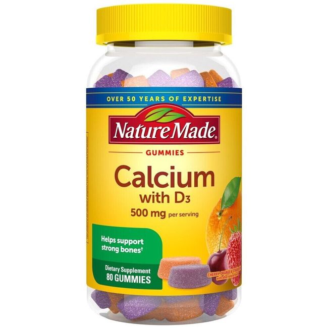 80 Nature Made Calcium  Gummies With D3 + 500 mg Dietary Supplement Exp: 11/2025