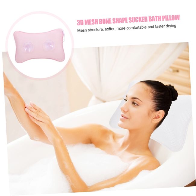 SPA Bath Pillow Non-slip Bathtub Headrest Soft Waterproof Bath Pillows with  Suction Cups Easy To Clean Bathroom Accessories