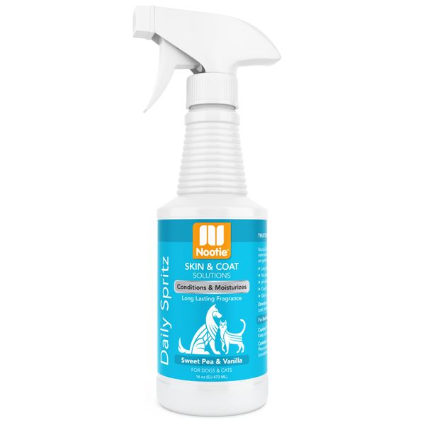 Nootie Sweet Pea Vanilla Daily Spritz for Dogs and Cats - Conditions and Moisturizes Fur, Long Lasting Pet Spray - 16oz