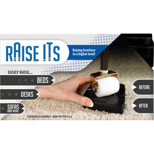 Raise ITS Furniture Risers Bed Riser, Black 1"x4"x4" (8 Count)