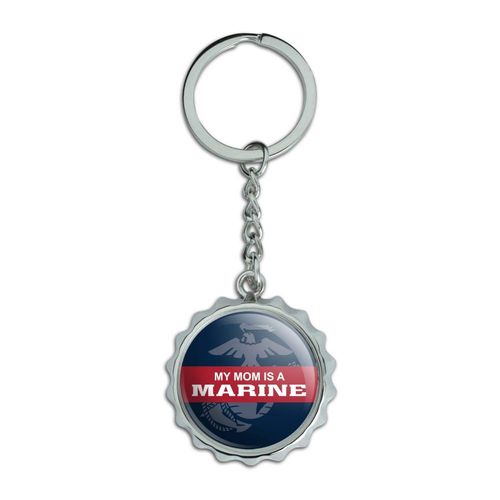 My Mom is a Marine USMC Officially Licensed Keychain Chrome Plated Metal Pop Cap Bottle Opener