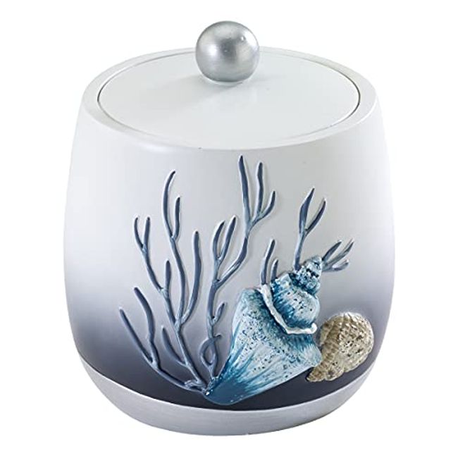 Avanti Linens - Covered Jar, Multipurpose Countertop Organizer, Oceanscape Inspired Home Decor (Blue Lagoon Collection)