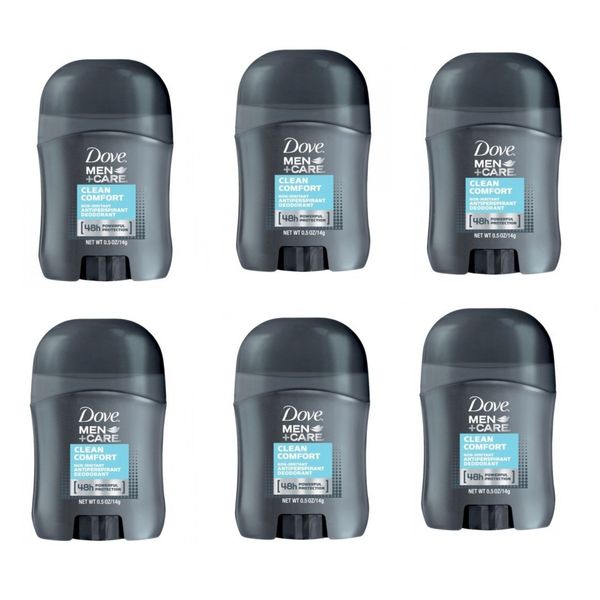 Men + Care Clean Comfort Antiperspirant Deodorant Travel Size 0.5 Ounce (Pack of 6)
