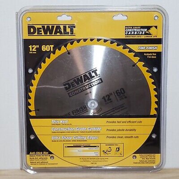 DeWALT DW3126 12"/60 Teeth ATB Fine Finish Thin Kerf Miter Saw Blade Brand New