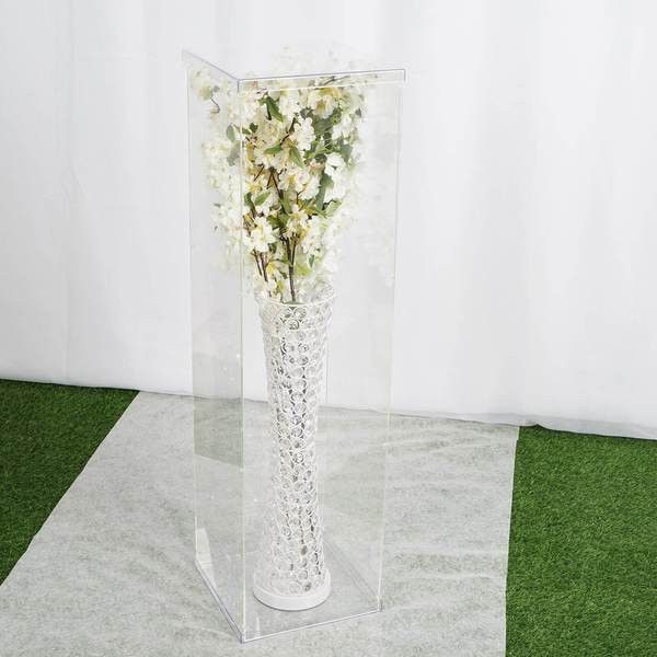 CLEAR 40" Acrylic DISPLAY BOX Centerpiece Floor Standing Wedding Decorations