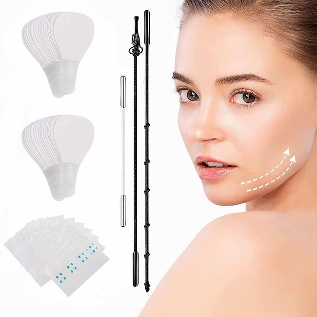 120 Stück Face Lifting Tape, 80 Face Lift Patch, 40 Facelifting Aufkleber Unsichtbare Klebeband Dünner Gesichtsaufkleber, Unsichtbare V-Form Gesicht Face Lift Patch